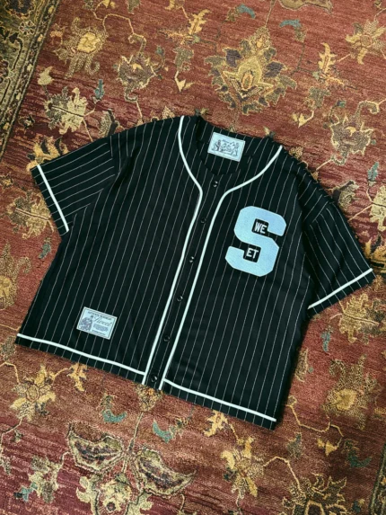 SWEET PINSTRIPE JERSEY - BLACK