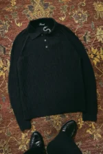SWEET BLACK RIBBED POLO