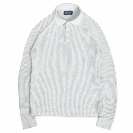 SWEET GREY RIBBED POLO