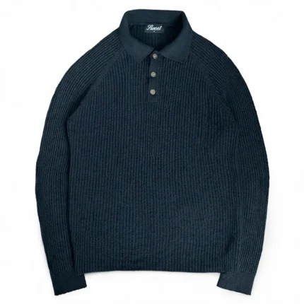 SWEET BLACK RIBBED POLO
